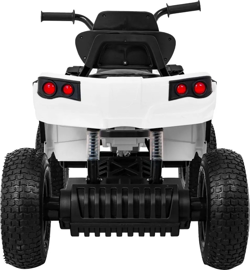 Ramiz Detská štvorkolka poháňaná vzduchovou batériou biela + nafukovacie kolesá + rádio MP3 + pomalý štart