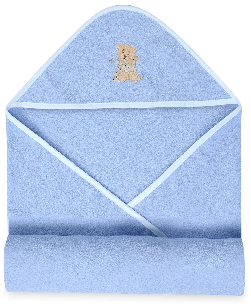 Babymatex Osuška s kapucňou MAXI 100x100 cm - Modrá