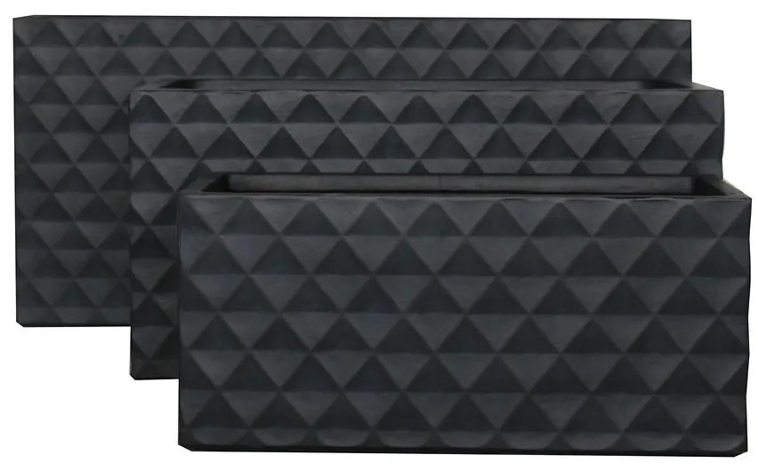 Kvetináč LT24660-3S 80x37x37 P37A tmavosivý