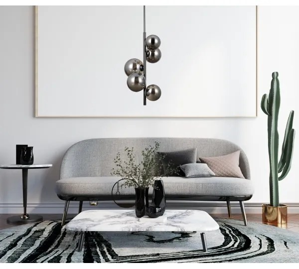 ITALUX PND-406007-V5A-BCR - Luster na tyči CANELLO 5xG9/5W/230V čierna