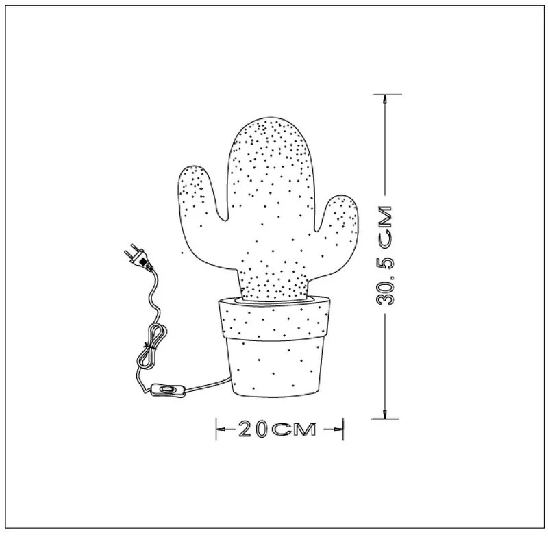LUCIDE CACTUS Green stolná lampa