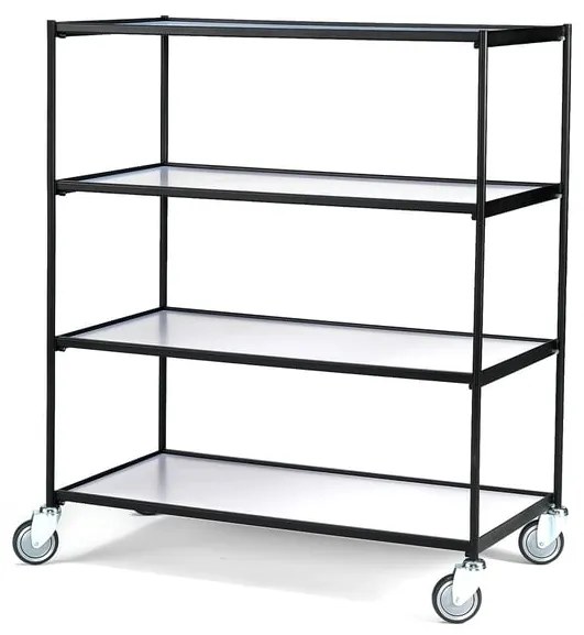 Policový manipulačný vozík LINER, 4 police, 1250x640 mm