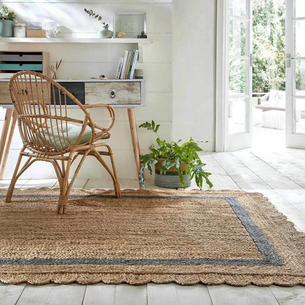 Flair Rugs koberce Kusový koberec Grace Jute Natural/Grey - 160x230 cm