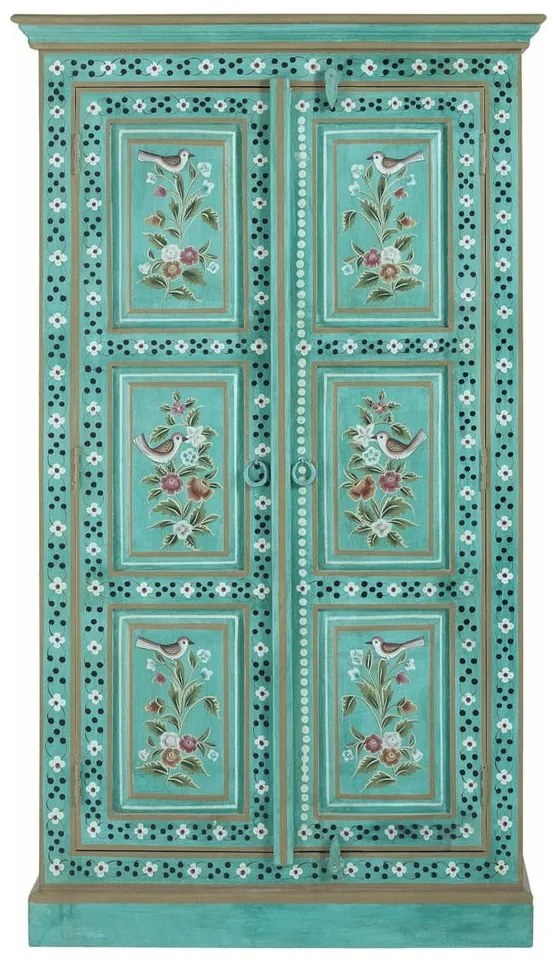 Zelená skrinka z mangového dreva 87x152x38 cm Prem – Støraa