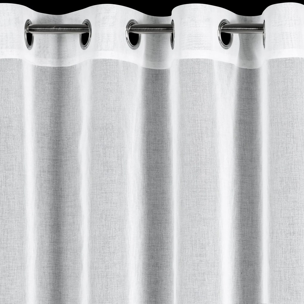 EUROFIRANY KRÁTKA ZÁCLONA NA KRÚŽKOCH SUZAN 350X140 CM BIELA