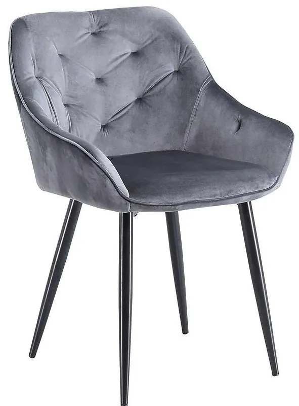 Stolička K487 velvet/kov popol 56x65x81