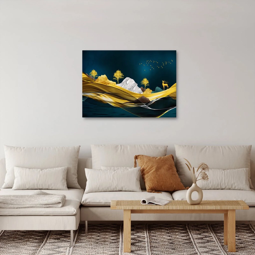 Obraz - Jeleň v krajine (70x50 cm)