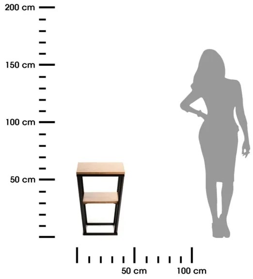 Odkladací stolík EXPAND 57x40 cm čierna/hnedá