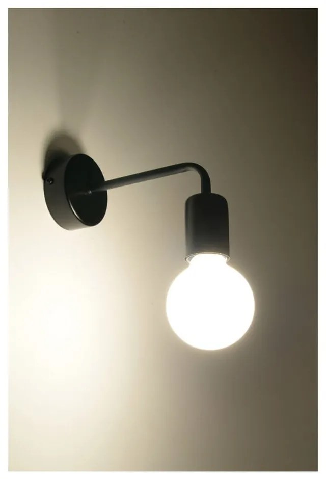 Čierne nástenné svietidlo Sollux Donato