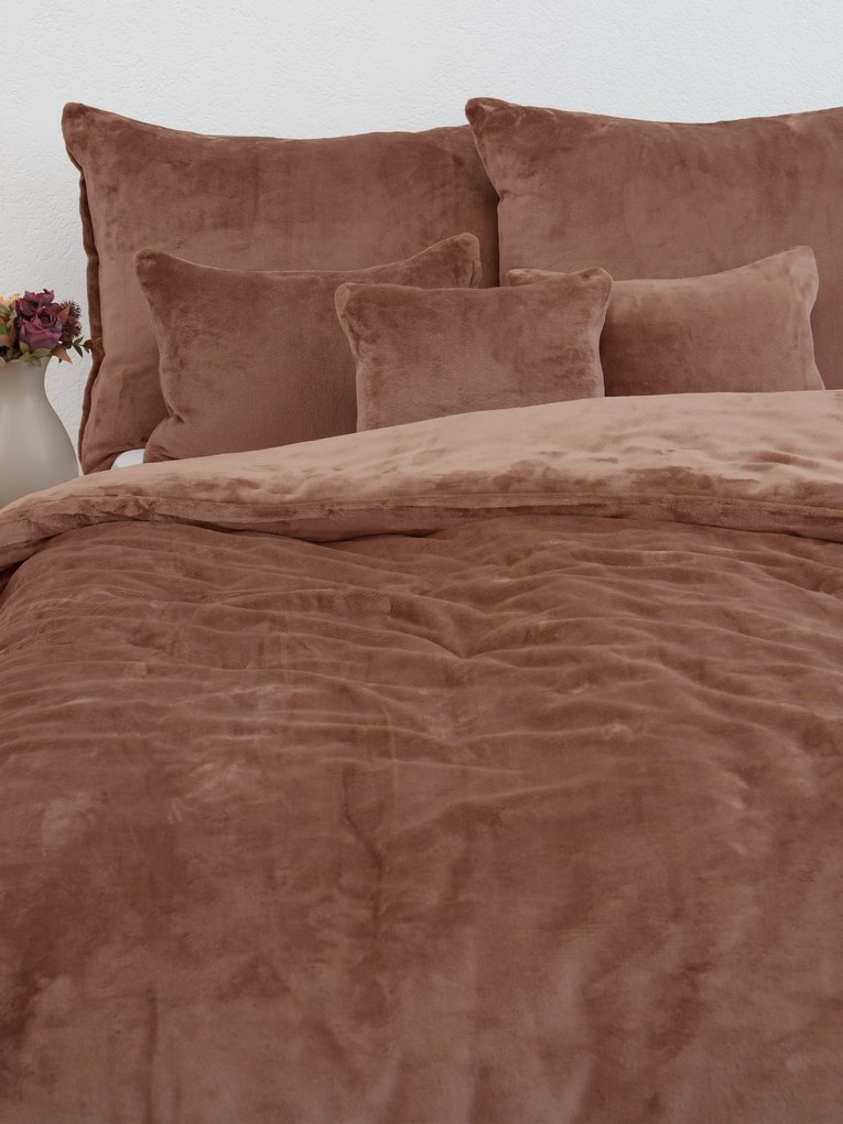 Predĺžené obliečky mikroplyš Exclusive – Laura mocha mousse 140 × 220 cm, 70 x 90 cm