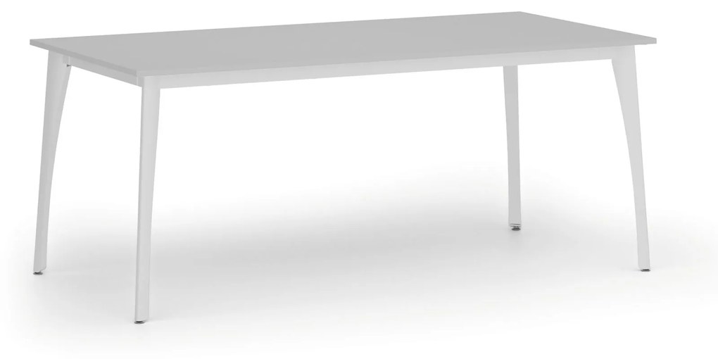 Rokovací stôl PRIMO OMEGA, 1800 x 900 mm, biela podnož, sivá