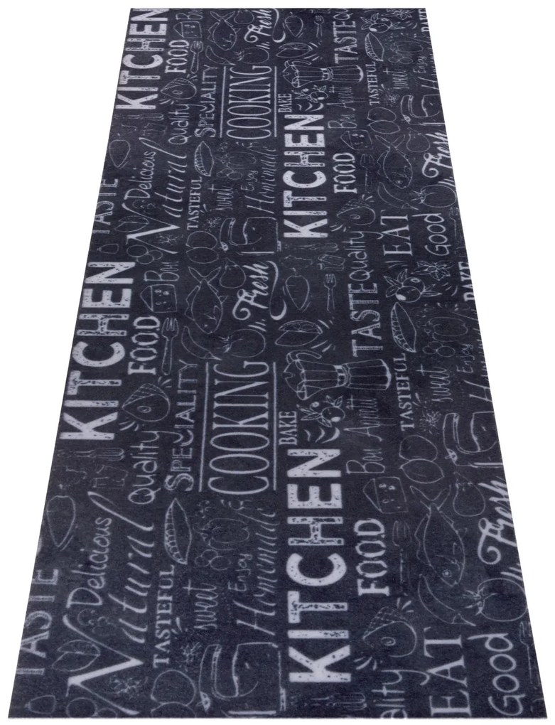 Hanse Home, Koberec behúň Cook & Clean 105731 Black White, 50x150, čierna, čiernobiela, kuchyňa