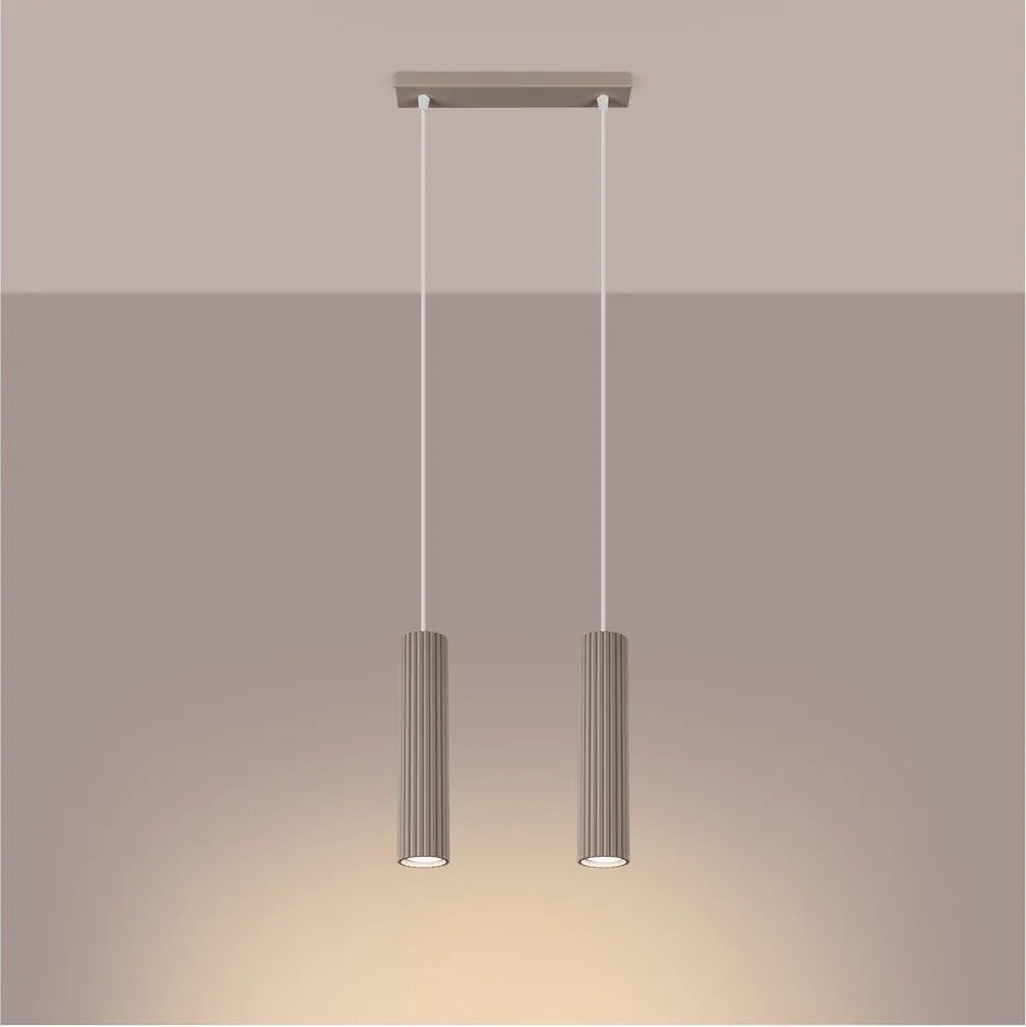 Taupe kovové závesné svietidlo Gleam – Sollux