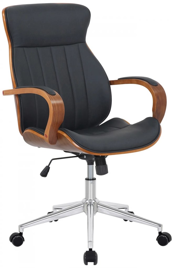 Design-Shop Kancelárska stolička Melilla - drevo orech - Čierna