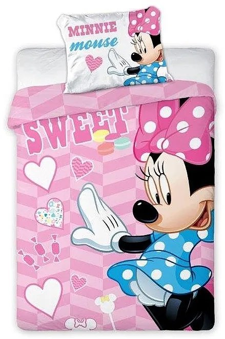 FARO Obliečky do postieľky Minnie Sweet Bavlna 100/135, 40/60 cm