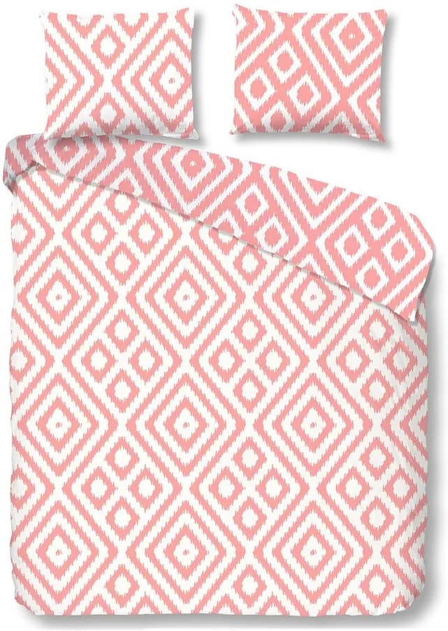 Ružové obliečky na dvojlôžko z bavlny Good Morning Frits, 200 × 200 cm