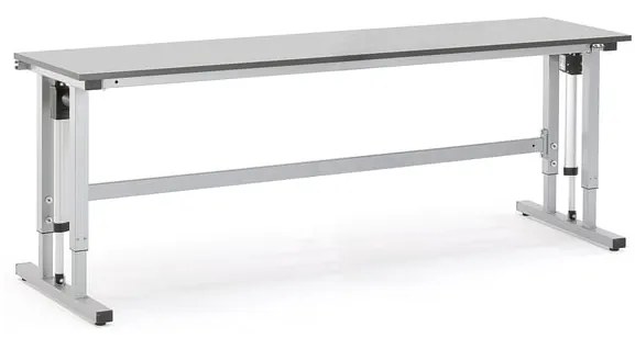 Výškovo nastaviteľný dielenský stôl MOTION, 2500x600 mm, nosnosť 300 kg