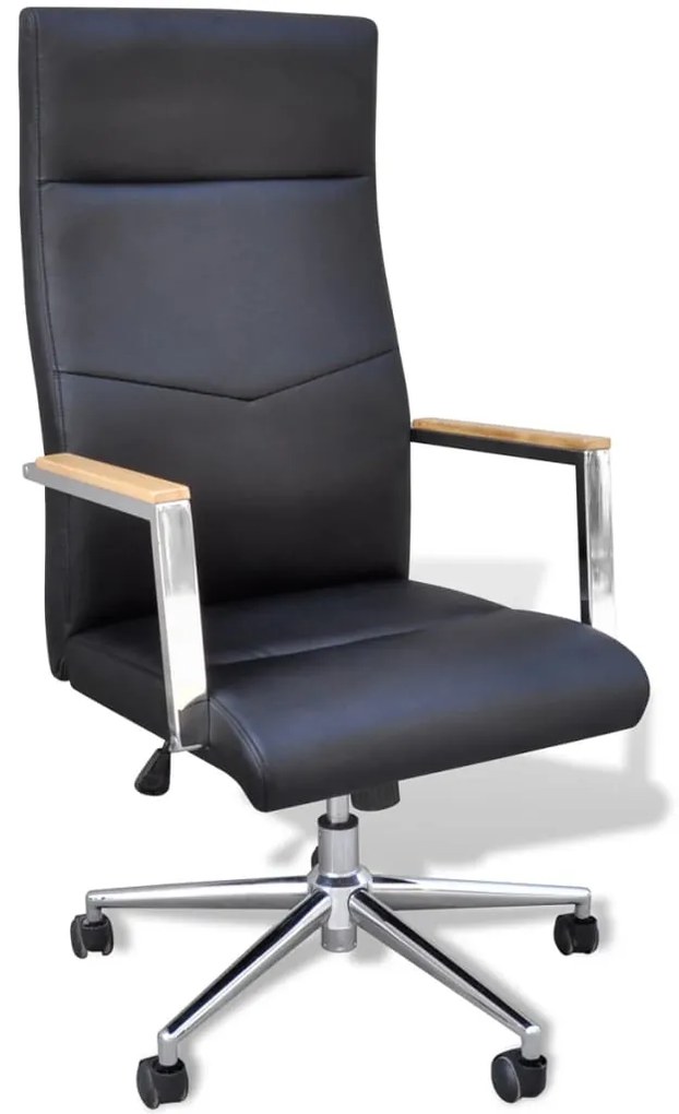 vidaXL Čierna kancelárska stolička nastaviteľná a otočná