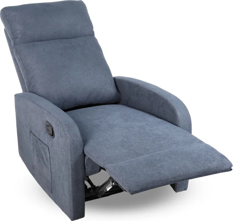 Relaxačné polohovacie TV kreslo FIORE — látka, sivá, nosnosť 130 kg
