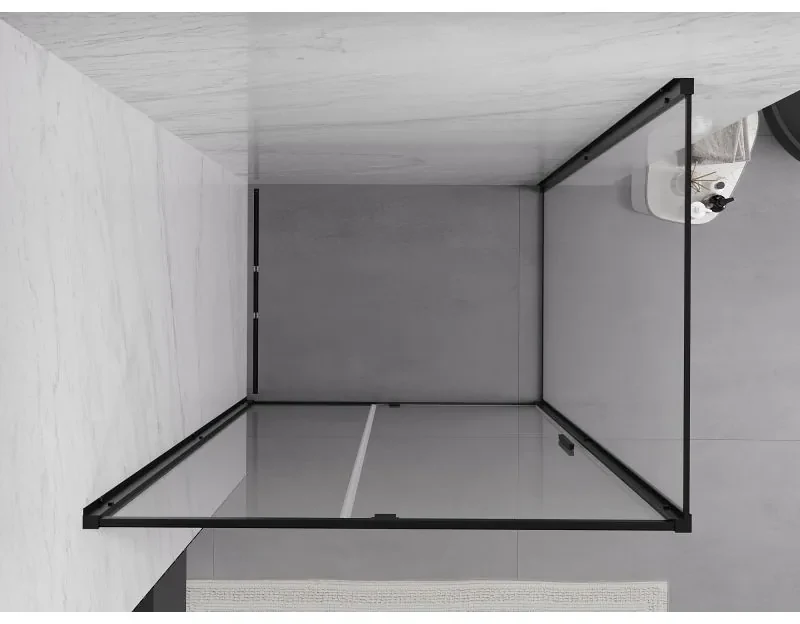 Mexen Exo, sprchovací kút s krídlovými dverami 110 x 95 cm, 6mm číre sklo, čierny profil, 819-110-095-70-00
