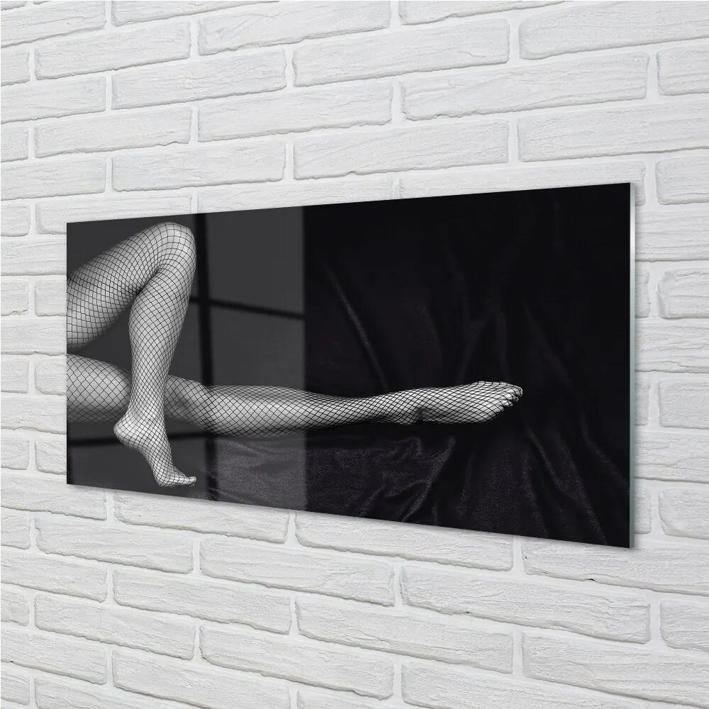 Obraz na skle Čierne a biele sieťované nohy 120x60 cm