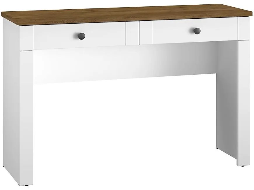 Písací stôl/Toaletný stolík Lille 16 Biely Mat/Dub Lefkas