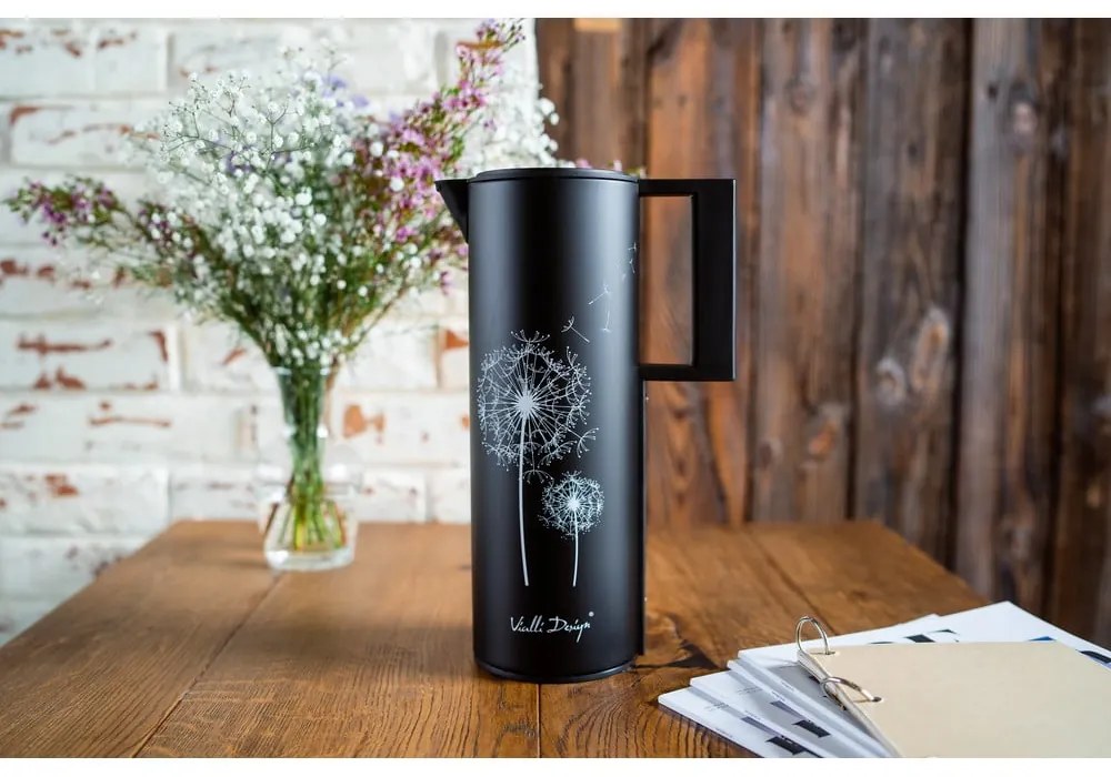 Čierna termoska 1 l Corto – Vialli Design