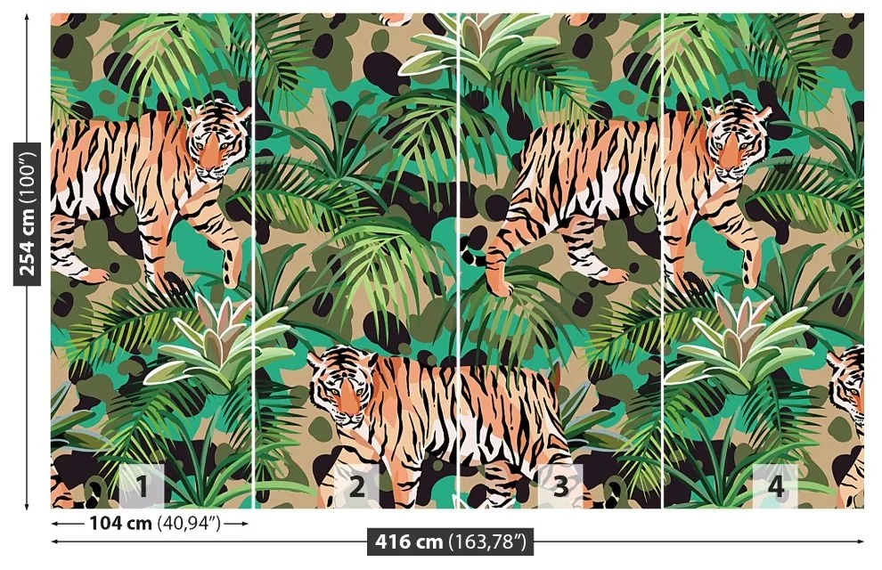 Fototapeta Vliesová Tiger džungle 250x104 cm