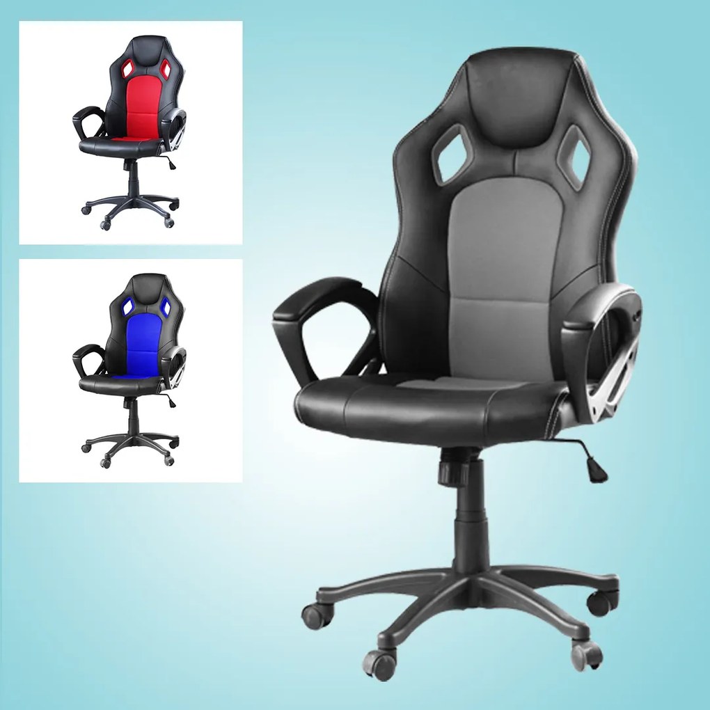 Gamer stolička Basic s farebnou opierkou, sivá
