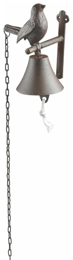 Liatinový nástenný zvonček s motívom vtáčika Esschert Design Cutie Bird