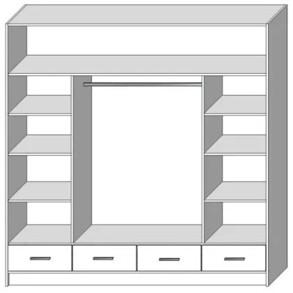 Šatní skriňa so zrkadlom SANNA 200x215 cm dub craft