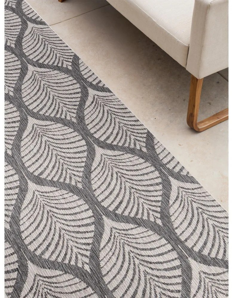 Vnútorný a vonkajší behúň v sivej a slonovinovej farbe 80x250 cm Duet Liora – NORTHRUGS
