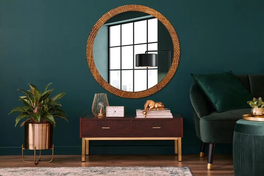 Okrúhle ozdobné zrkadlo Dubové drevo fi 100 cm