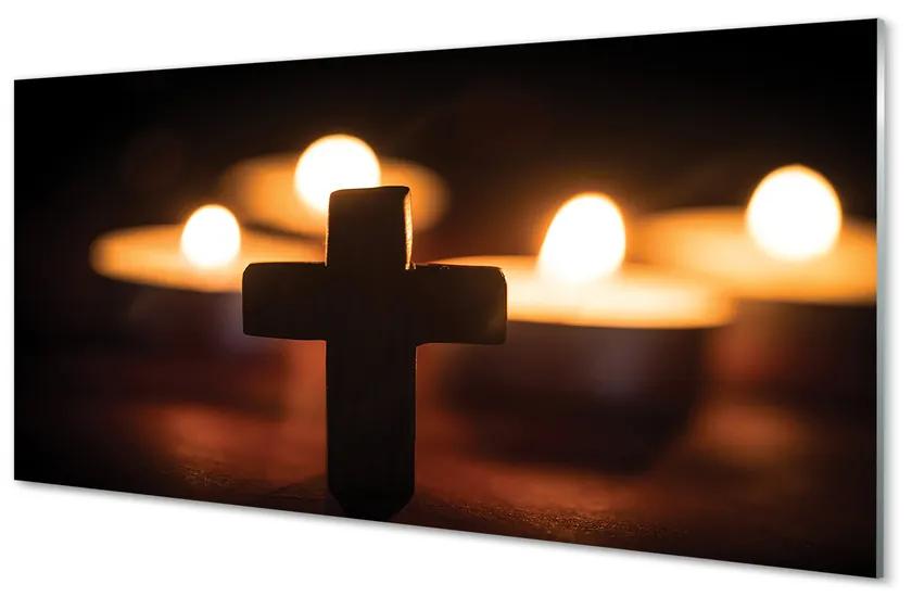 Obraz plexi Kríž sviečok 140x70 cm