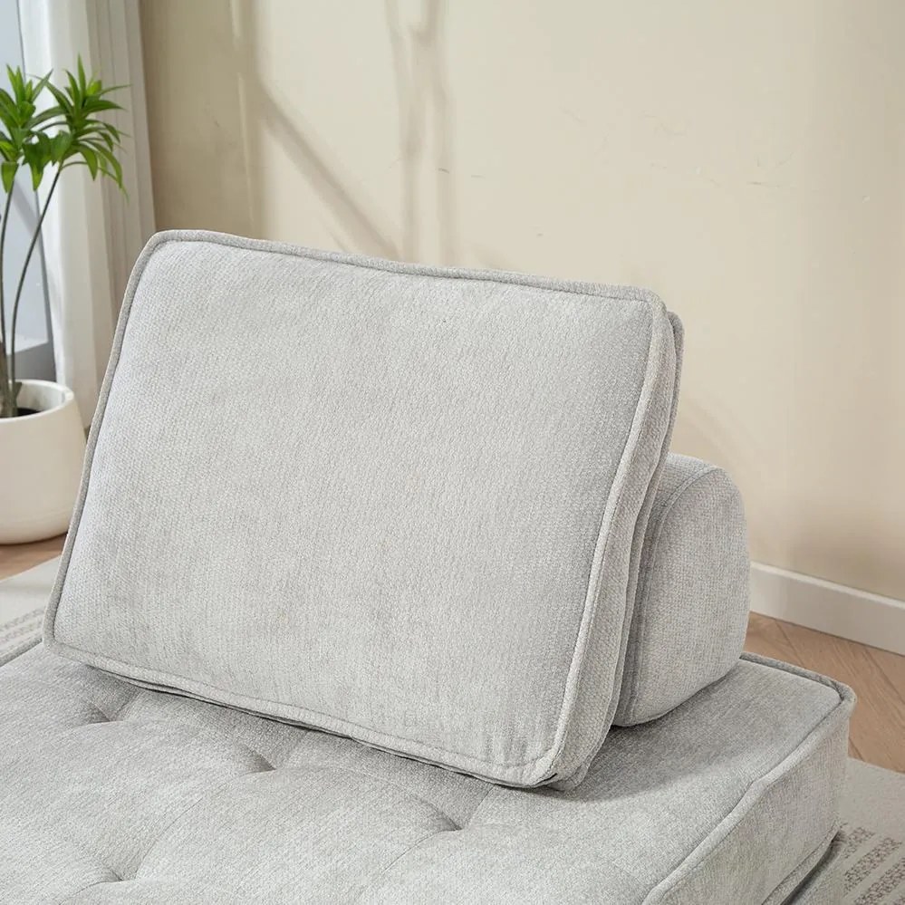 Rozkladacia penová sofa CALMERO - svetlo sivá