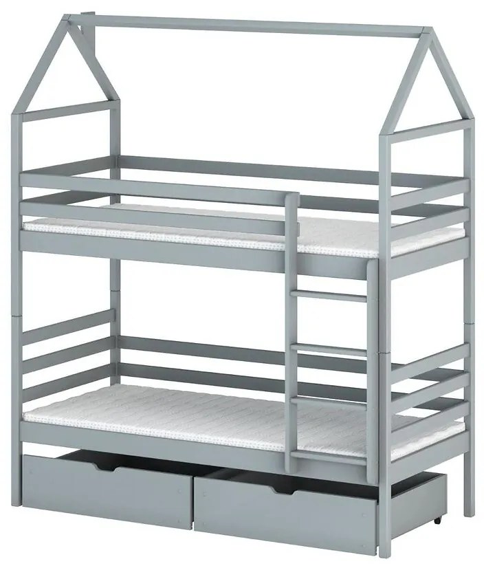 Posteľ Domček  Alex 80x160 sivá