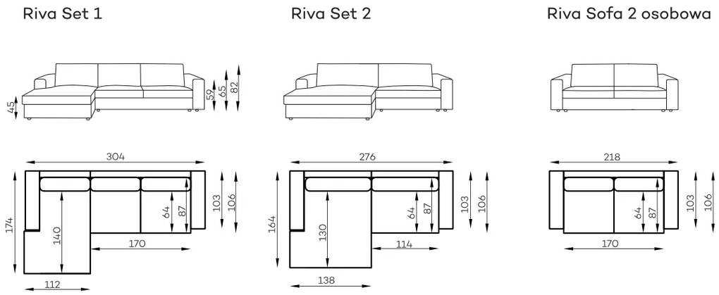 MOOD SELECTION Riva Set 1 - S - ľavá sedačka