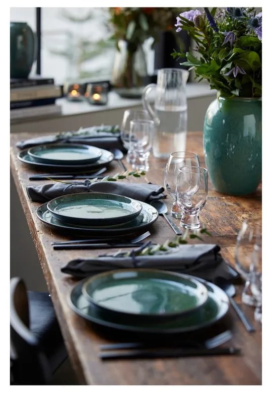 Zelený/čierny kameninový tanier ø 27 cm Gastro Green/Black – Bitz