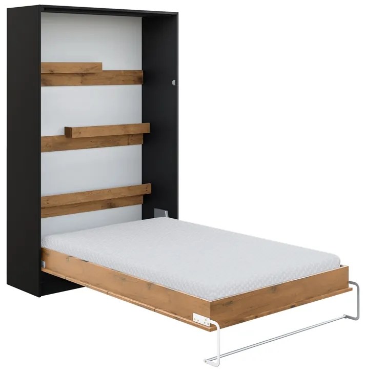 Sklápacia posteľ Loft 140x200 New Elegance - Čierna/Dub Lancelot