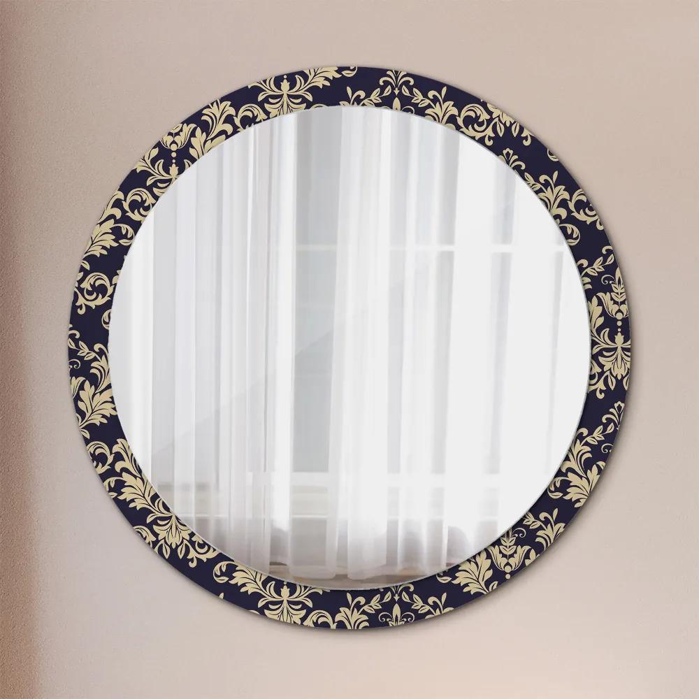 Okrúhle ozdobné zrkadlo Kvetinový vzor fi 100 cm