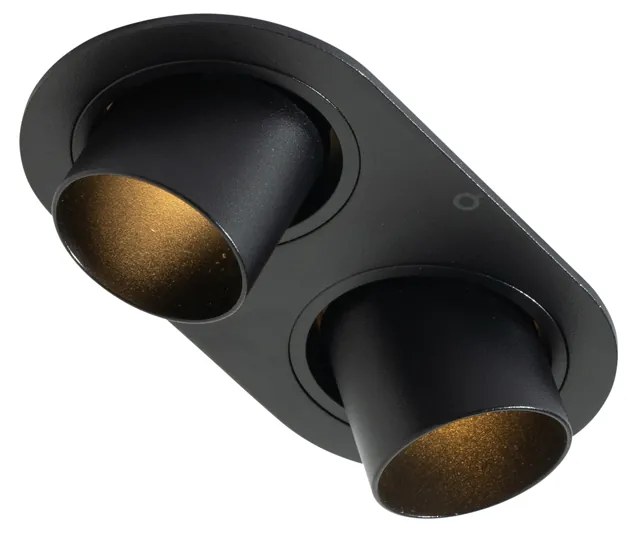 Sada 6 zapustených bodových svetiel čierna GU10 35 mm naklápateľné 2-svetlá - Installa