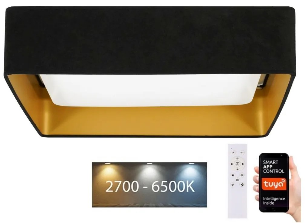 Brilagi-LED Stmievateľné svietidlo VELVET SQUARE LED/36W/230V Wi-Fi Tuya+DO čierna BG0659