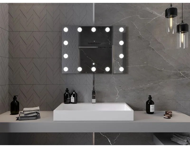 Mexen Dona, LED kúpeľňové zrkadlo s podsvietením 80 x 60 cm, 6000K, ochrana proti zahmlievaniu, 9818-080-060-611-00