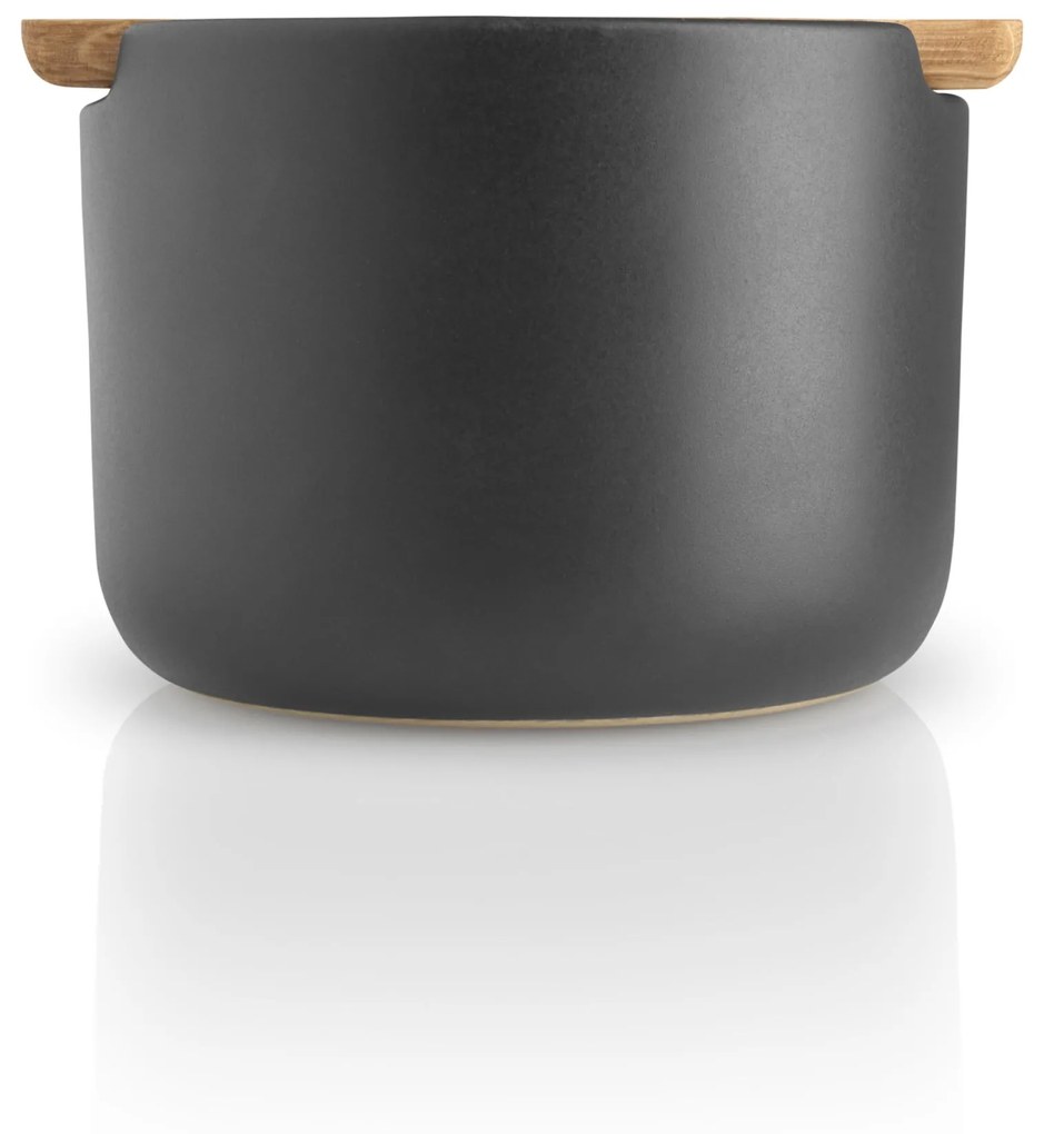Eva Solo Kameninová dóza na soľ Black / Oak 400 ml