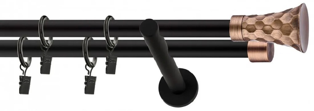 Dekorstudio Garniža dvojradová SFERIC medená MIX čierna-matná 19mm Dĺžka: 120cm, Typ príslušenstva: Bez príslušenstva