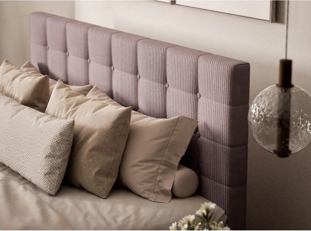 Fialová boxspring posteľ s úložným priestorom 160x200 cm Tasca – Maison de Rêve