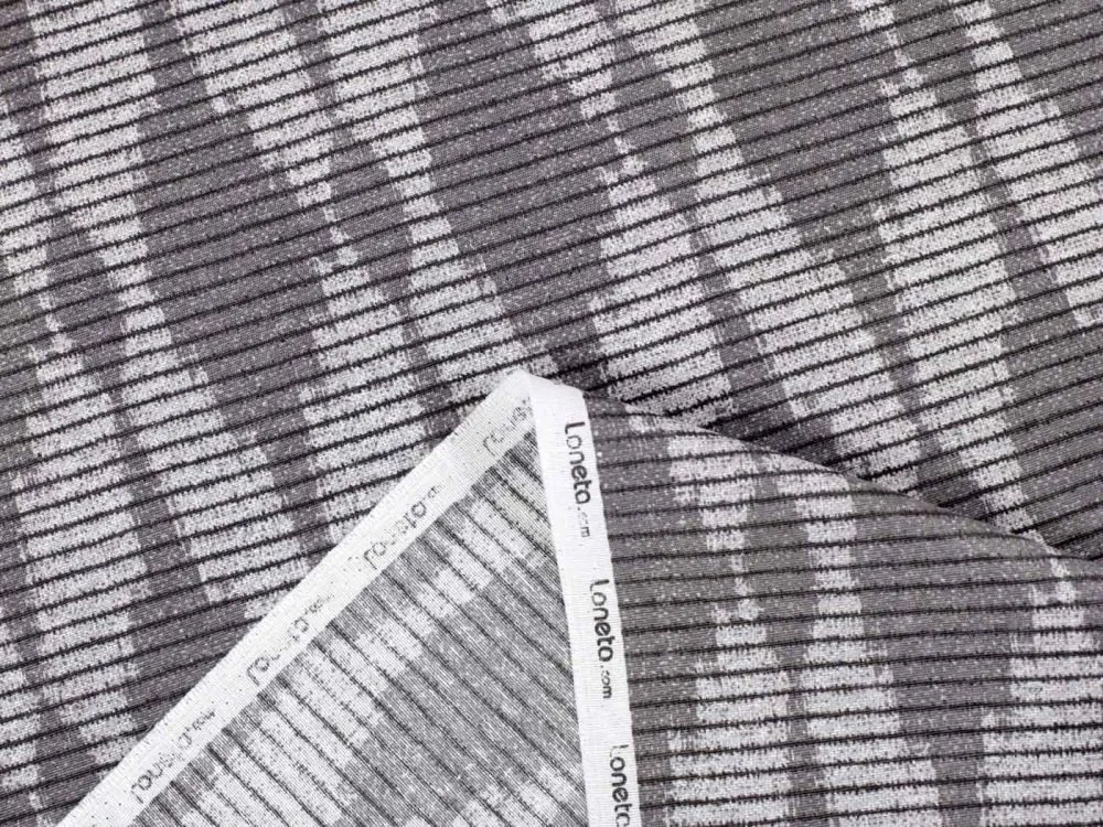 Biante Dekoračný záves Leona LN-047 Svetlo sivé obrazce a pásiky 130x240 cm