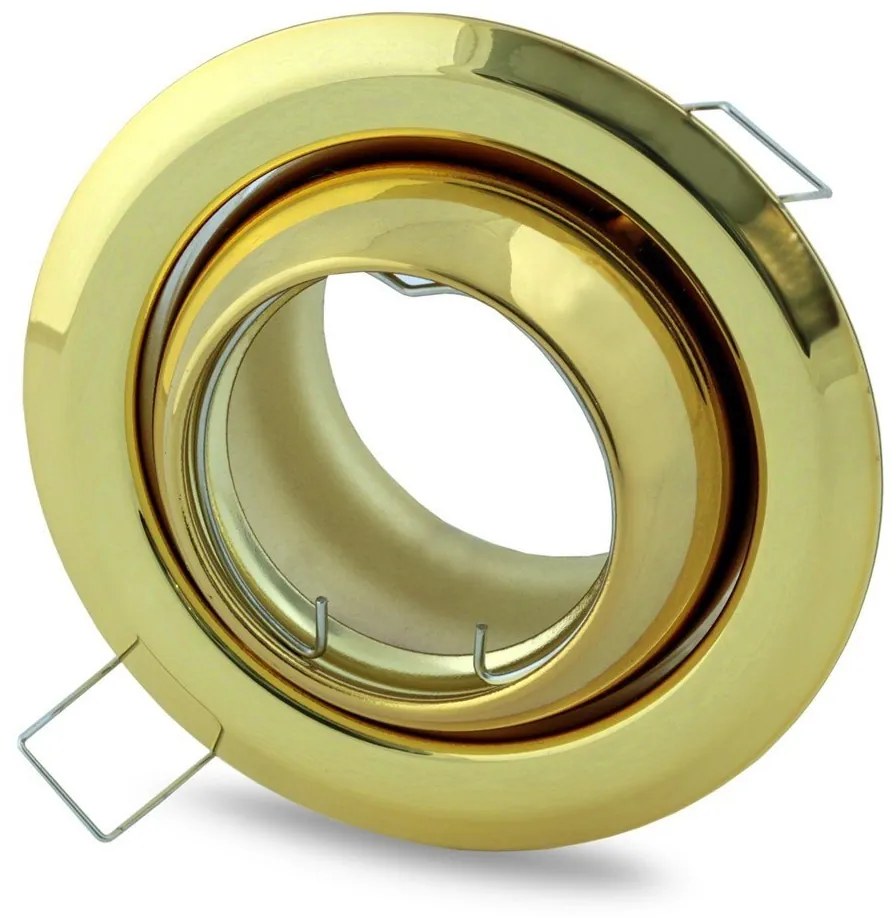 Podhľadové svietidlo Round2, 1x zlaté kovové tienidlo, (možnosť polohovania), g