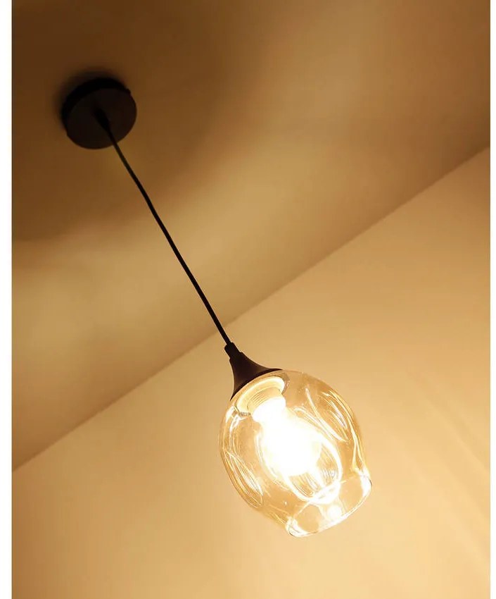 Candellux Čierno-hnedý závesný luster Aspa pre žiarovku E27 31-00583