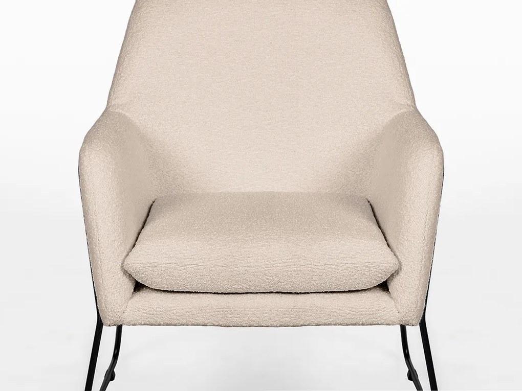 Krémové designové kreslo MILAN